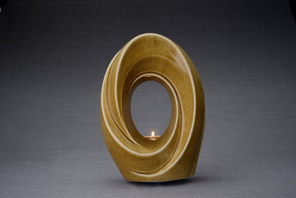 Pulvis Art Urns Adult Size Urn Handmade Cremation Urn for Ashes "The Passage" - Large | Dark Sand | Ceramic