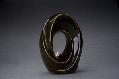 The Passage Handmade Cremation Urn for Ashes, size Large/Adult, color Oily Green-Pulvis Art Urns