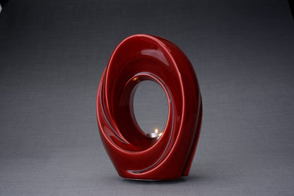 The Passage Handmade Cremation Urn for Ashes, size Large/Adult, color Red-Pulvis Art Urns