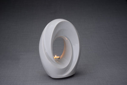 Pulvis Art Urns Adult Size Urn Handmade Cremation Urn for Ashes "The Passage" - Large | White | Ceramic