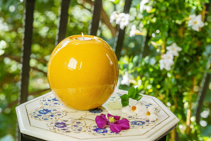 Pulvis Art Urns Adult Size Urn Handmade Cremation Urn "Harmony" - Large | Amber Yellow | Ceramic