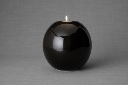 Pulvis Art Urns Adult Size Urn Handmade Cremation Urn "Harmony" - Large | Lamp Black | Ceramic
