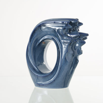 Handmade Cremation Urn "Zephyr" - Adult Ceramic Urn | Blue Melange