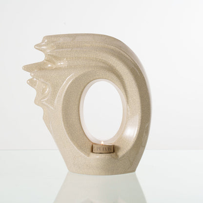Handmade Cremation Urn "Zephyr" - Adult Ceramic Urn | Craquelure