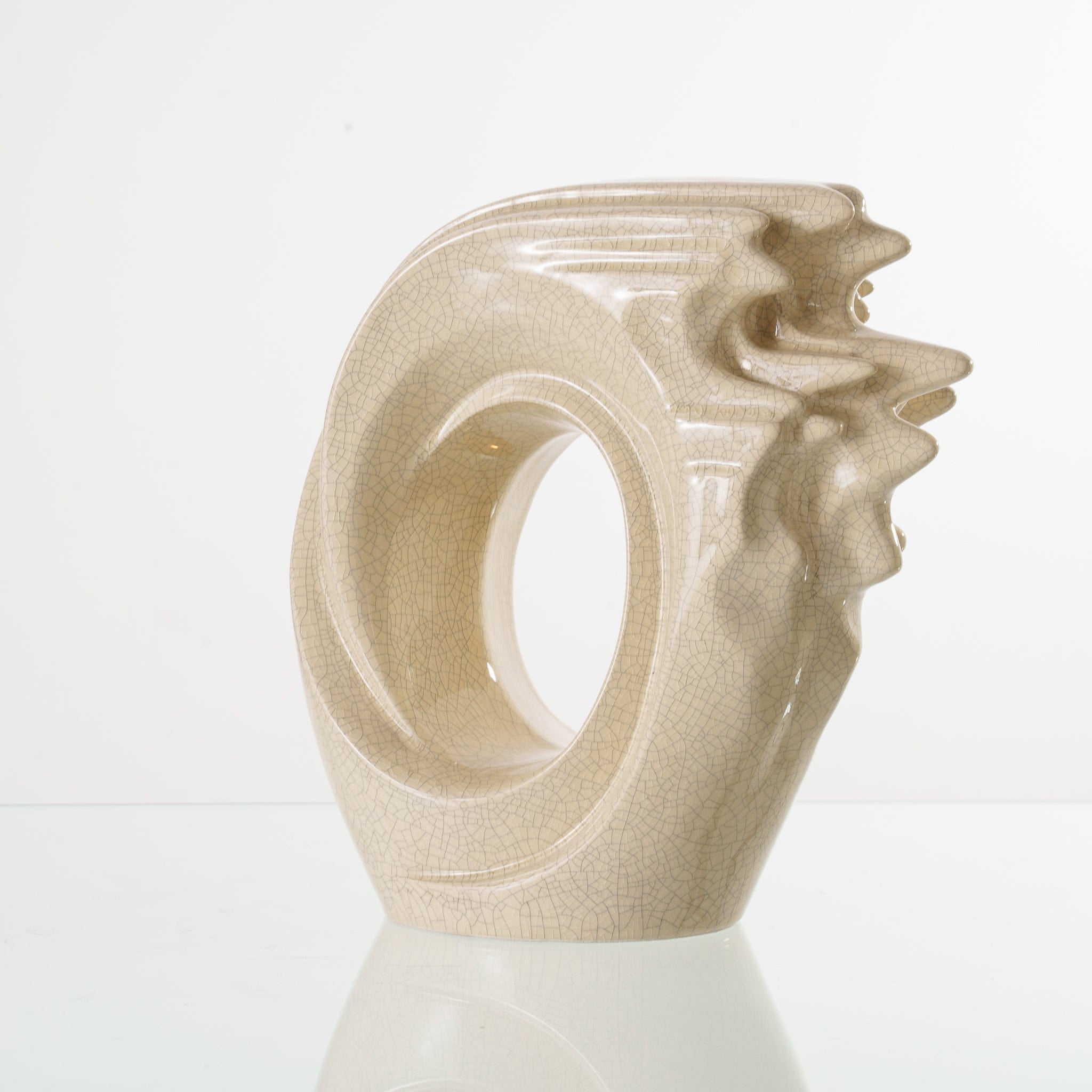 Handmade Cremation Urn "Zephyr" - Adult Ceramic Urn | Craquelure