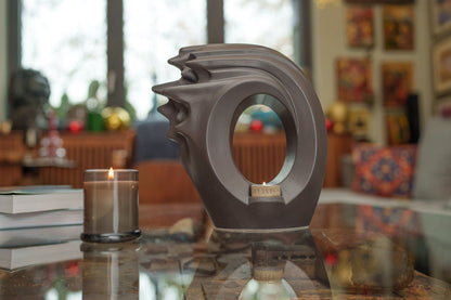 Pulvis Art Urns Adult Size Urn Handmade Cremation Urn "Zephyr" - Adult Ceramic Urn | Gray Matte