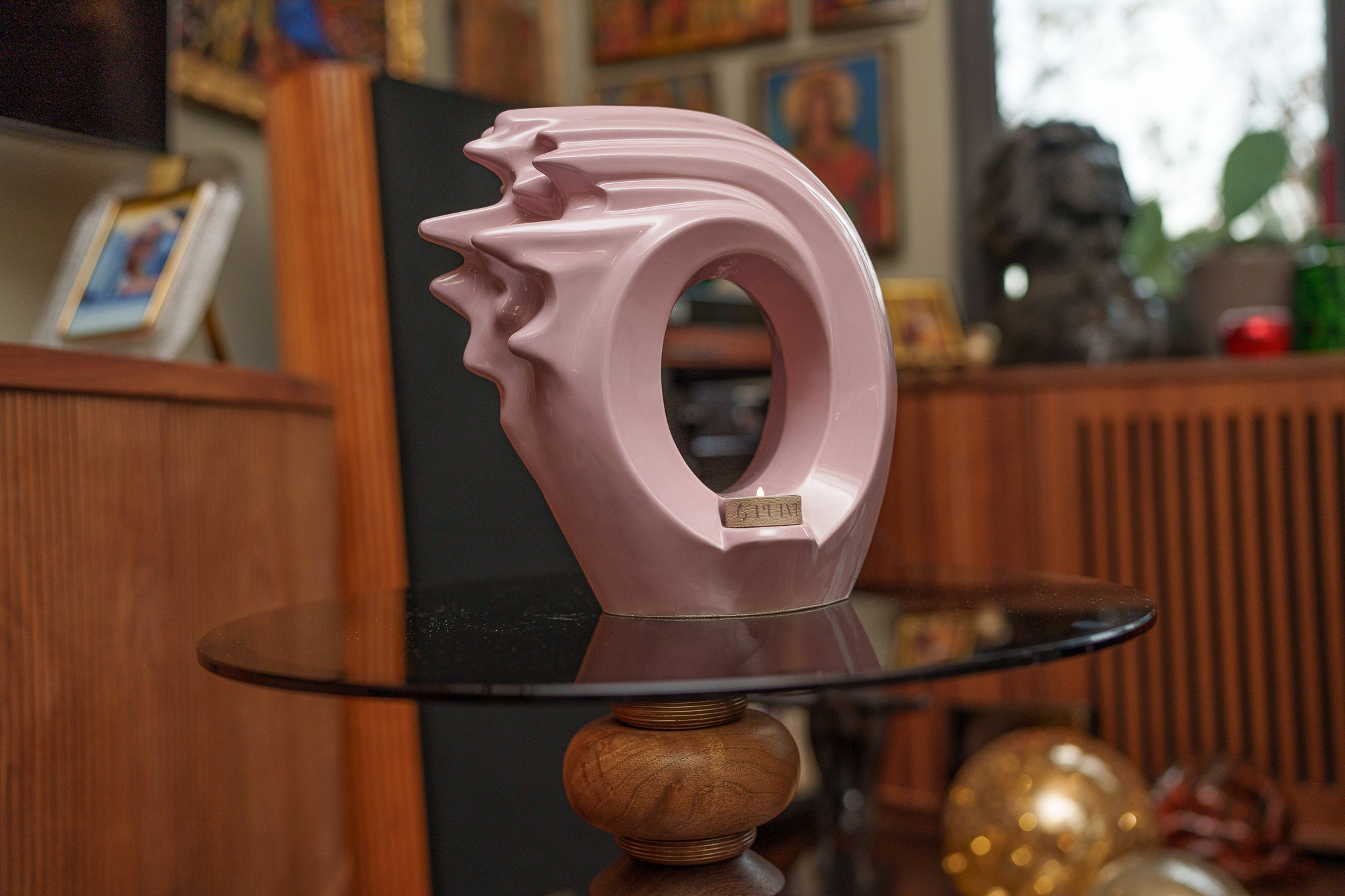 Pulvis Art Urns Adult Size Urn Handmade Cremation Urn "Zephyr" - Adult Ceramic Urn | Pink