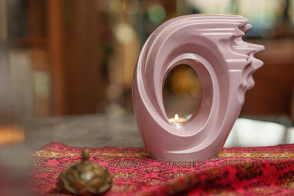 Pulvis Art Urns Adult Size Urn Handmade Cremation Urn "Zephyr" - Adult Ceramic Urn | Pink