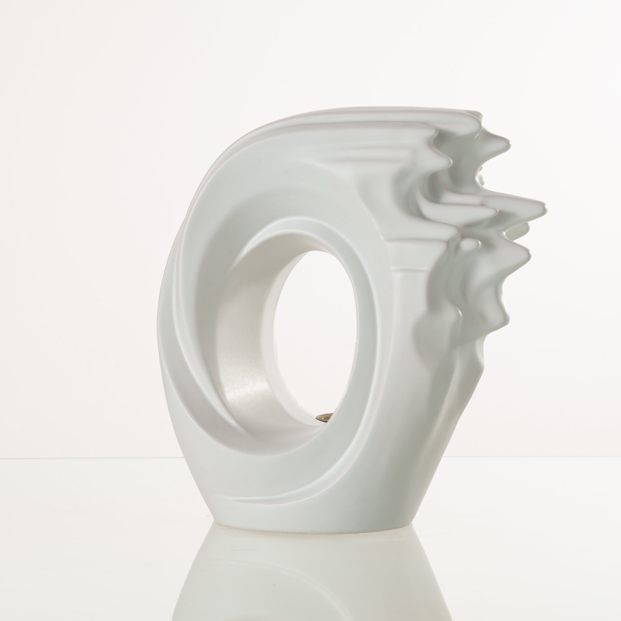 Handmade Cremation Urn "Zephyr" - Adult Ceramic Urn | White Matte