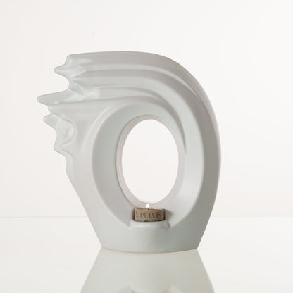 Handmade Cremation Urn "Zephyr" - Adult Ceramic Urn | White Matte