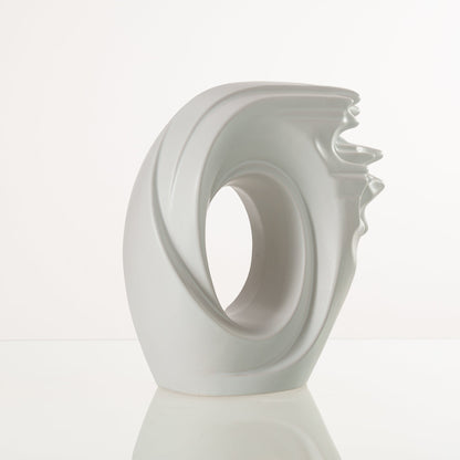 Handmade Cremation Urn "Zephyr" - Adult Ceramic Urn | White Matte