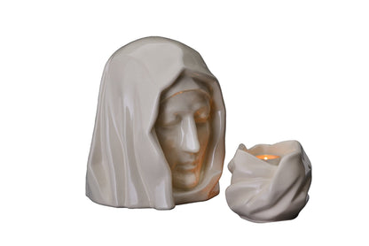 Set of Cremation Urns for Ashes - The Holy Mother ( Large urn + Keepsake)-Pulvis Art Urns