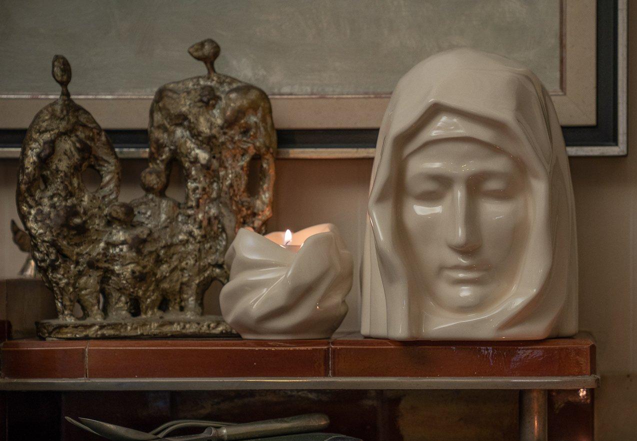 Ceramic Art Urn for Ashes - The Holy Mother - set  by Pulvis Art Urns 