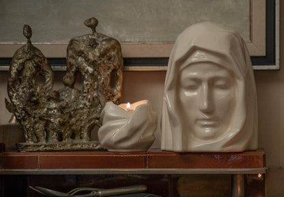 Ceramic Art Urn for Ashes - The Holy Mother - set  by Pulvis Art Urns 