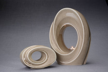 Set of Cremation Urns for Ashes - The Passage ( Large urn + Keepsake)-Pulvis Art Urns