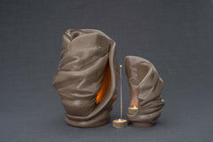 Set Of Ceramic Art Urns for Ashes "Light" - (Large urn + Keepsake)