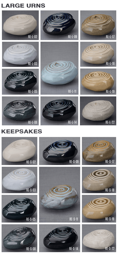 Resonance set of ceramic urns for ashes - all colors