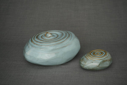 Set Of Ceramic Art Urns for Ashes - Resonance ( Large urn + Keepsake)-Pulvis Art Urns