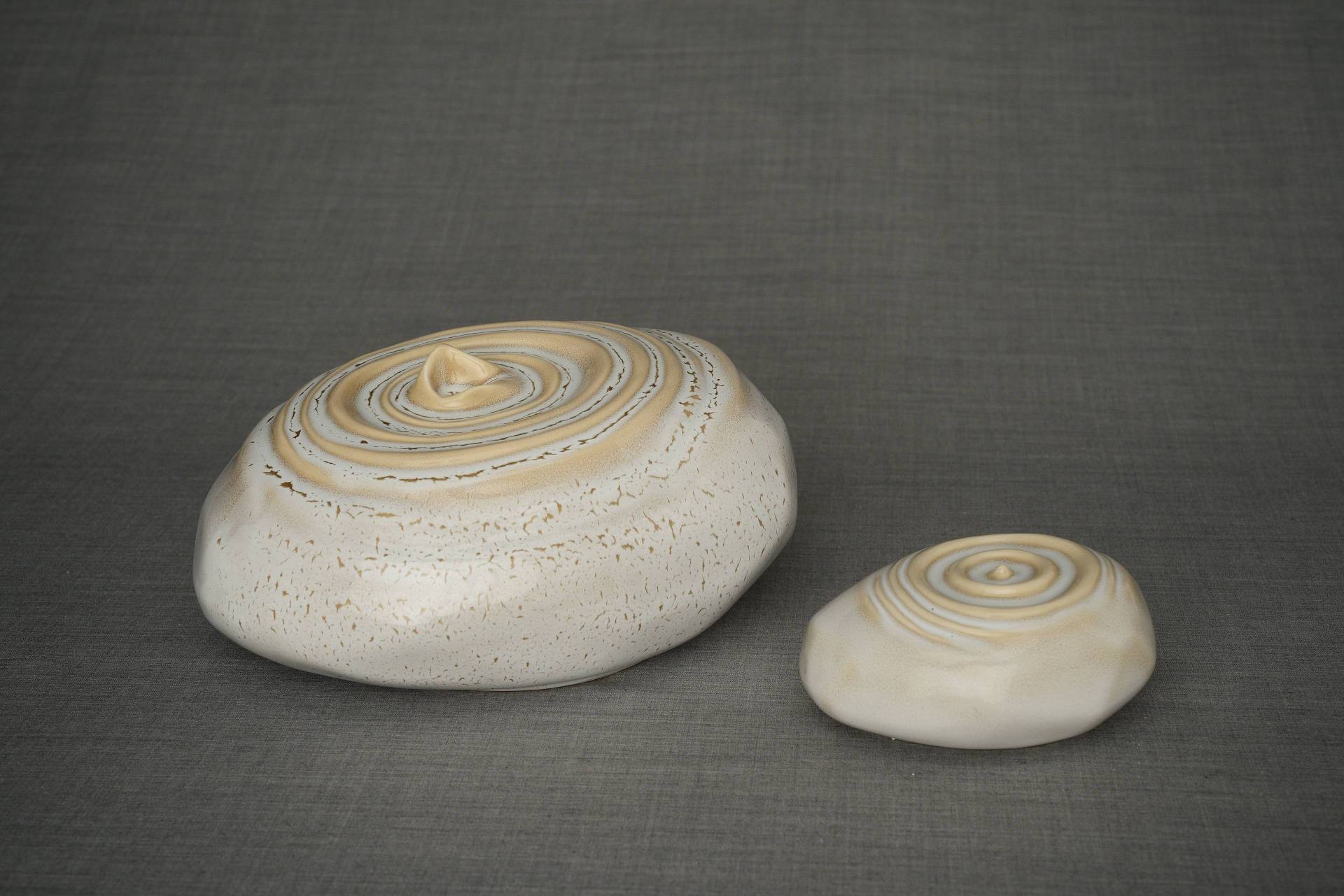 Set Of Ceramic Art Urns for Ashes - Resonance ( Large urn + Keepsake)-Pulvis Art Urns
