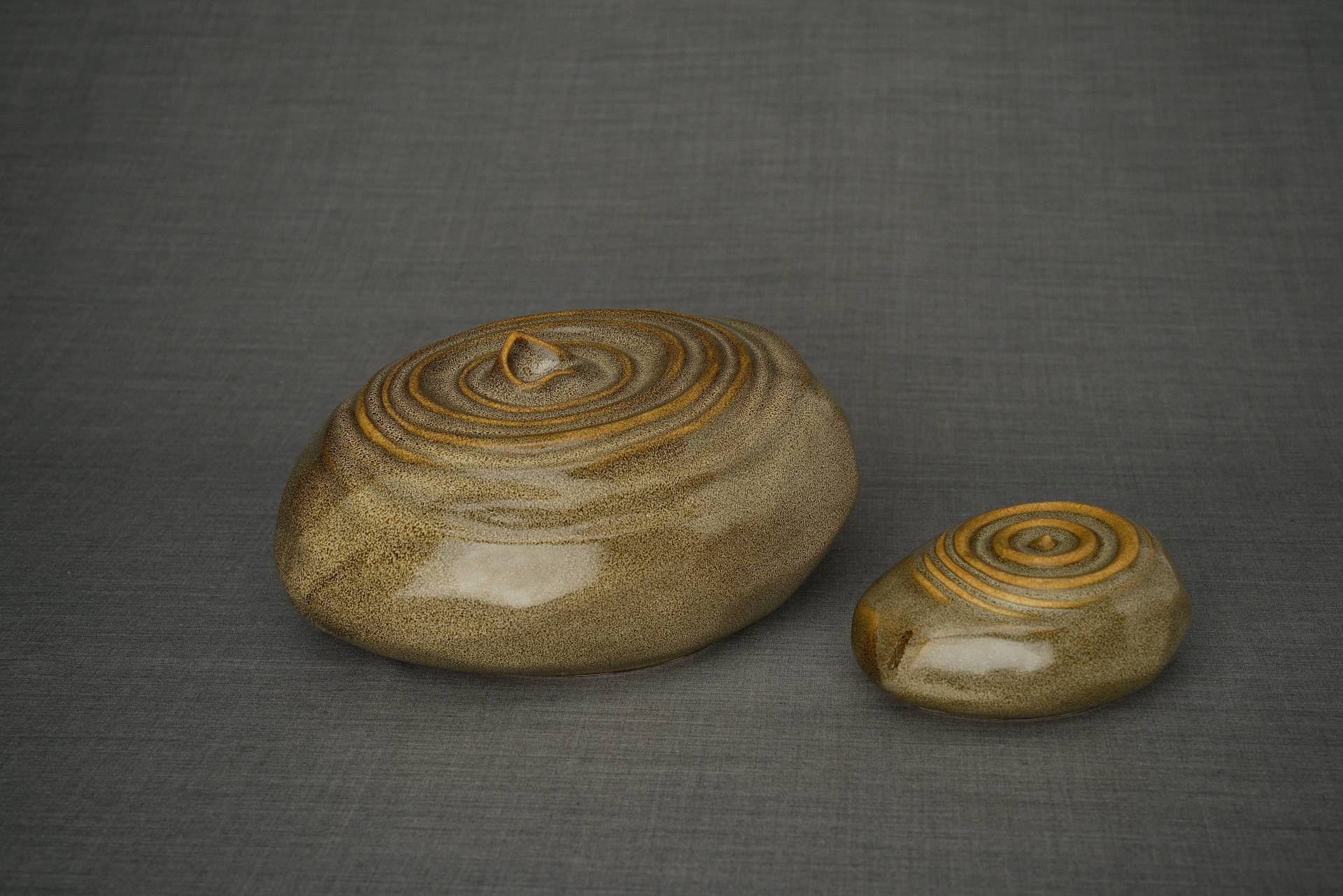 Set Of Ceramic Art Urns for Ashes - Resonance ( Large urn + Keepsake)-Pulvis Art Urns