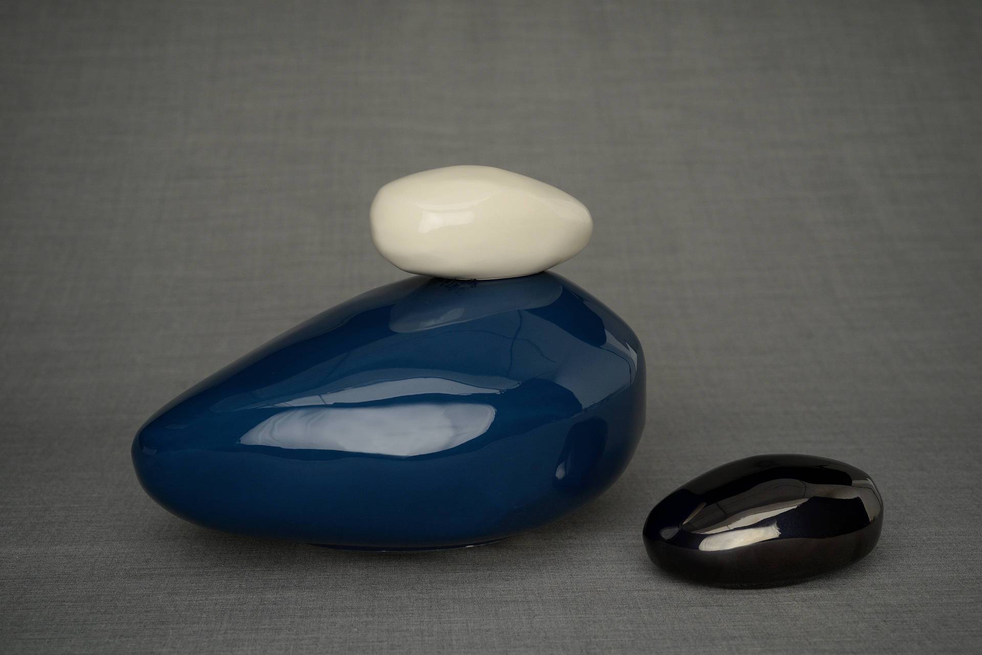 Set of Cremation Urns for Ashes - Stone ( Large urn + Keepsake)-Pulvis Art Urns