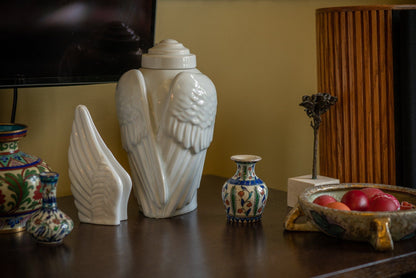 Ceramic Art Urn for Ashes - Wings - set by Pulvis Art Urns
