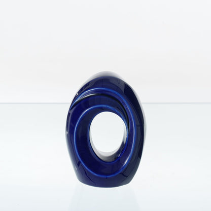 Pulvis Art Urns Adult Size Urn Mini Cremation Urn "The Passage" - Handmade Ceramic Urn | Cobalt Metallic