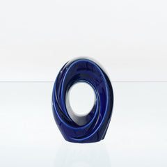 Mini Cremation Urn "The Passage" - Handmade Ceramic Urn | Cobalt Metallic