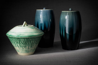 Ceramic Art Urn for Ashes - handmade on a pottery wheel by Pulvis Art Urns