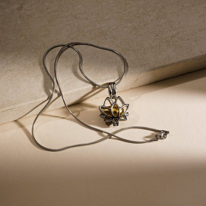 Pulvis Art Urns Cremation Necklace – Bloom | Stainless Steel | Memorial Jewelry