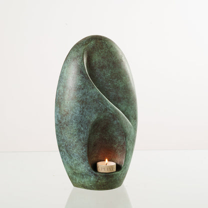 Pulvis Art Urns Exclusive Urn Cast Bronze Cremation Urn "Eternity" - Green Patina | Exclusive Bronze Urn