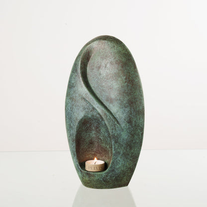 Pulvis Art Urns Exclusive Urn Cast Bronze Cremation Urn "Eternity" - Green Patina | Exclusive Bronze Urn