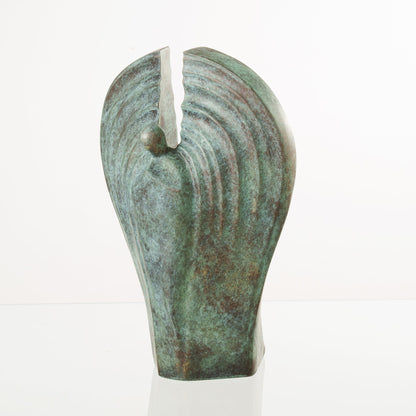 Pulvis Art Urns Exclusive Urn Cast Bronze Cremation Urn "Guardian" - Green Patina | Exclusive Bronze Urn