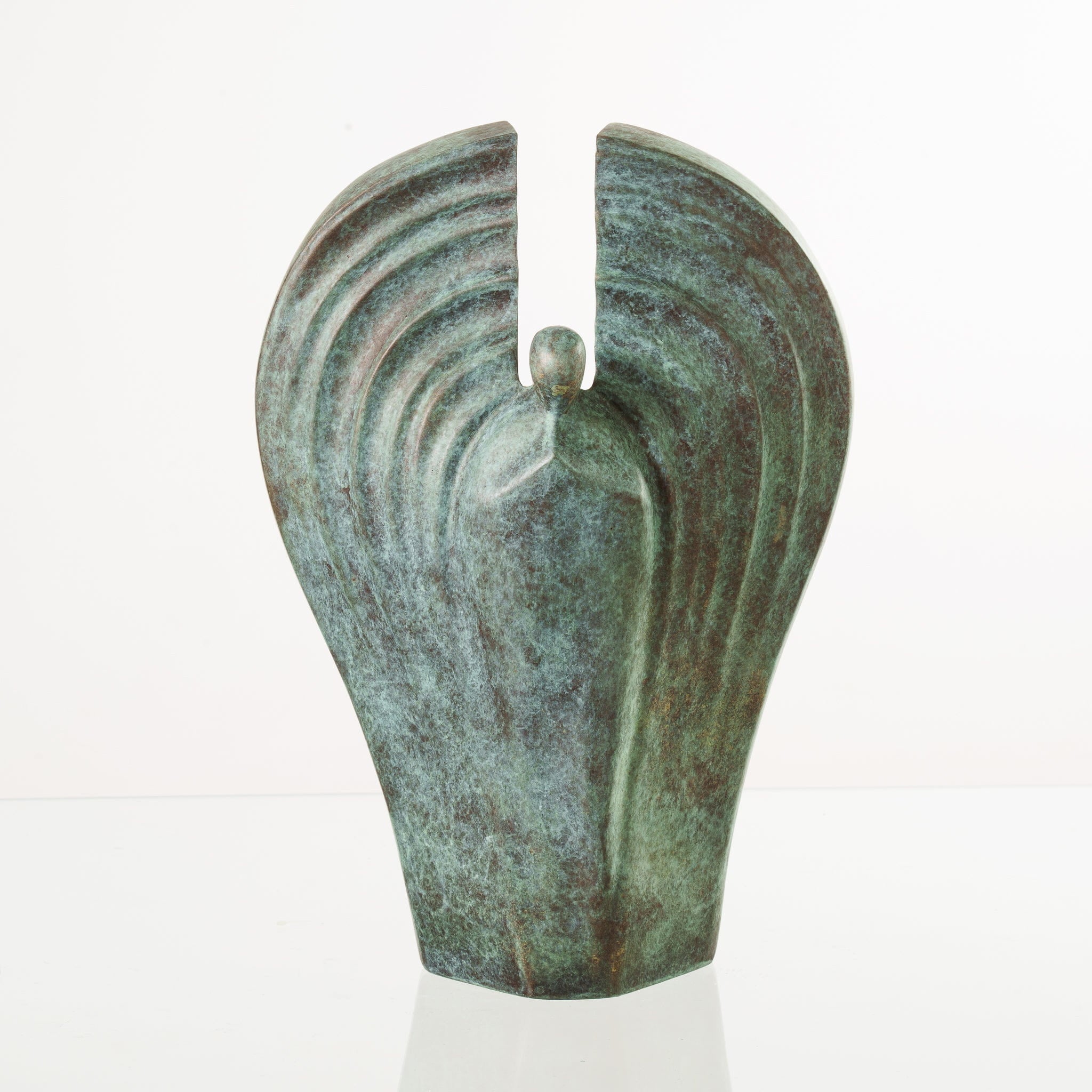 Pulvis Art Urns Exclusive Urn Cast Bronze Cremation Urn "Guardian" - Green Patina | Exclusive Bronze Urn