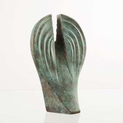 Pulvis Art Urns Exclusive Urn Cast Bronze Cremation Urn "Guardian" - Green Patina | Exclusive Bronze Urn