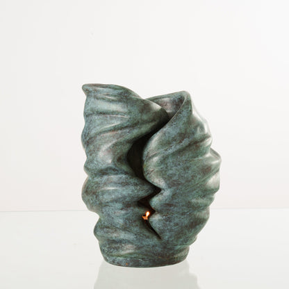 Cast Bronze Cremation Urn "Light" - Green Patina | Exclusive Bronze Urn