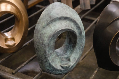 Cast Bronze Cremation Urn "The Passage" - Green Patina | Exclusive Bronze Urn