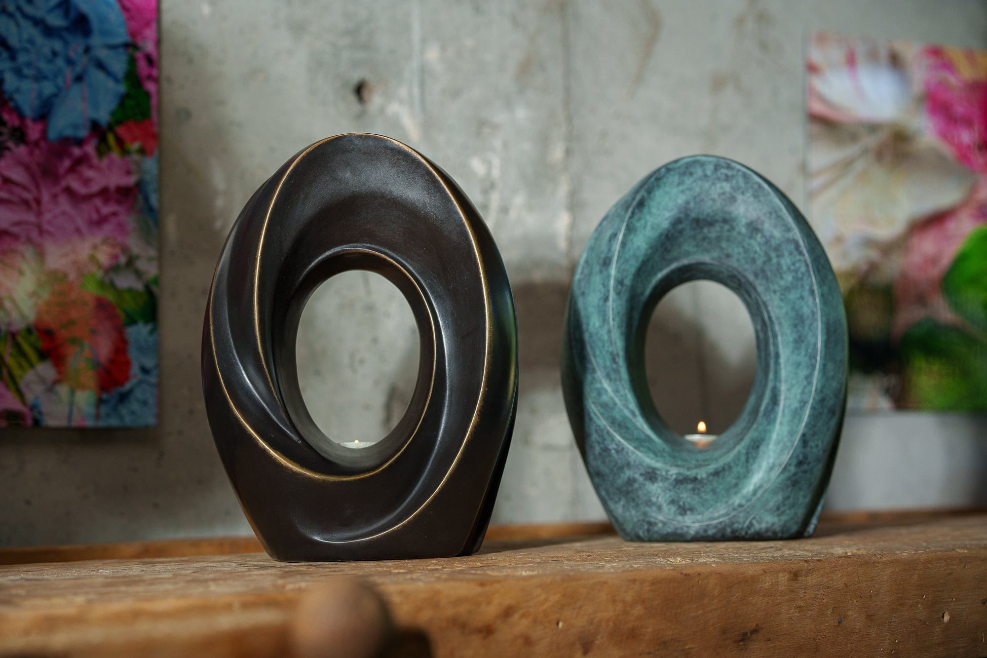 Cast Bronze Cremation Urn "The Passage" - Green Patina | Exclusive Bronze Urn