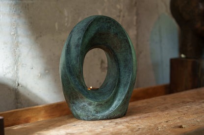 Cast Bronze Cremation Urn "The Passage" - Green Patina | Exclusive Bronze Urn