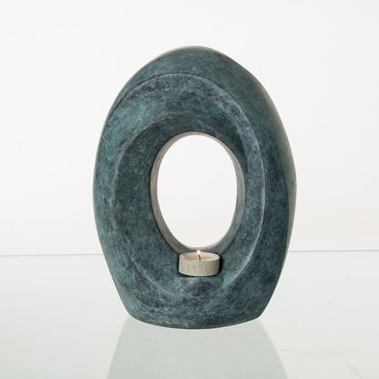 Cast Bronze Cremation Urn "The Passage" - Green Patina | Exclusive Bronze Urn