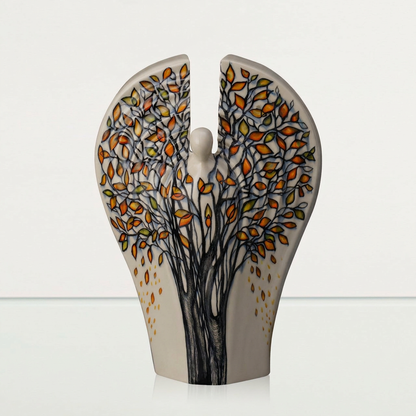 Pulvis Art Urns Exclusive Urn Hand Decorated Urn for Ashes "Guardian - Autumn" - Large | Ceramic
