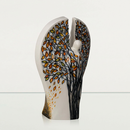 Pulvis Art Urns Exclusive Urn Hand Decorated Urn for Ashes "Guardian - Autumn" - Large | Ceramic