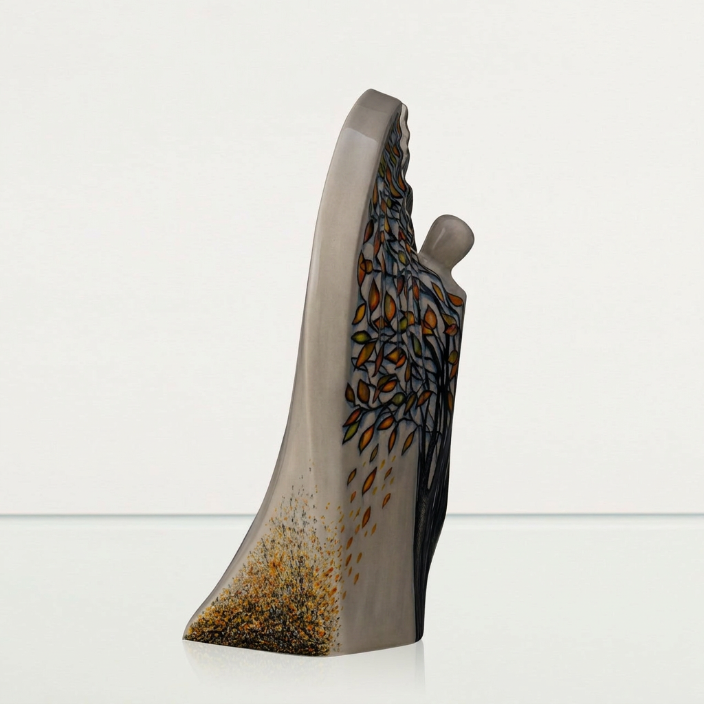 Pulvis Art Urns Exclusive Urn Hand Decorated Urn for Ashes "Guardian - Autumn" - Large | Ceramic