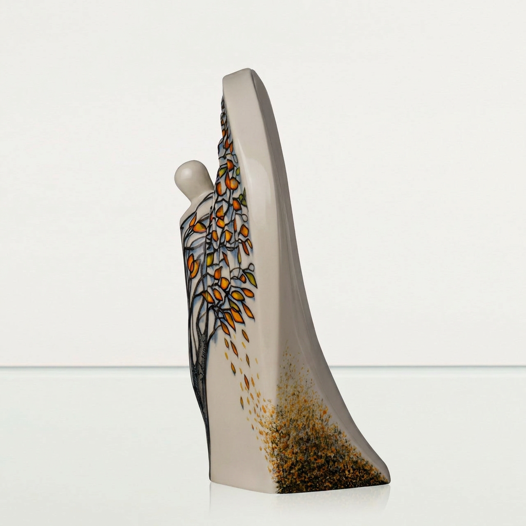 Pulvis Art Urns Exclusive Urn Hand Decorated Urn for Ashes "Guardian - Autumn" - Large | Ceramic