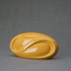 Eternity Handmade Cremation Keepsake Urn - Small | Amber Yellow | Ceramic