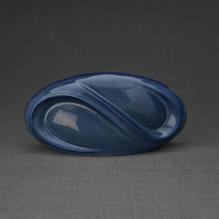 Eternity Handmade Cremation Keepsake Urn - Small | Blue Melange | Ceramic