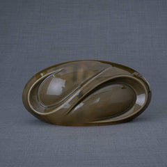 Eternity Handmade Cremation Keepsake Urn - Small | Oily Green | Ceramic