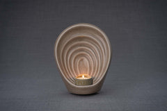 Handmade Cremation Keepsake Urn "Guardian" - Small | Beige Grey | Ceramic