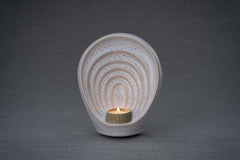 Handmade Cremation Keepsake Urn "Guardian" - Small | Beige Grey Melange | Ceramic