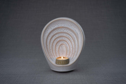 Pulvis Art Urns Keepsake Urn Handmade Cremation Keepsake Urn "Guardian" - Small | Beige Grey Melange | Ceramic